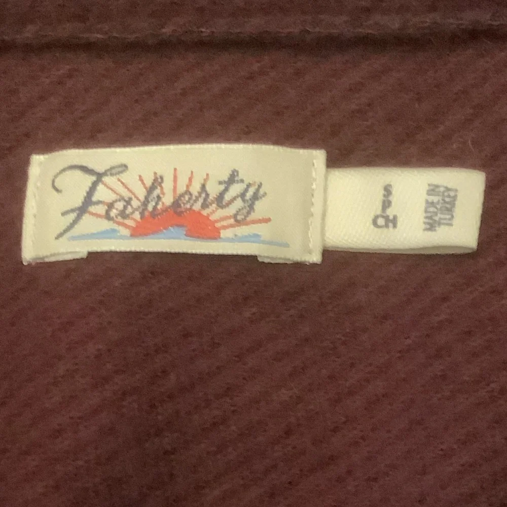 Faherty Brushed Knit Button Up Shirt Burgundy Cozy Soft Top Small - Picture 4 of 9